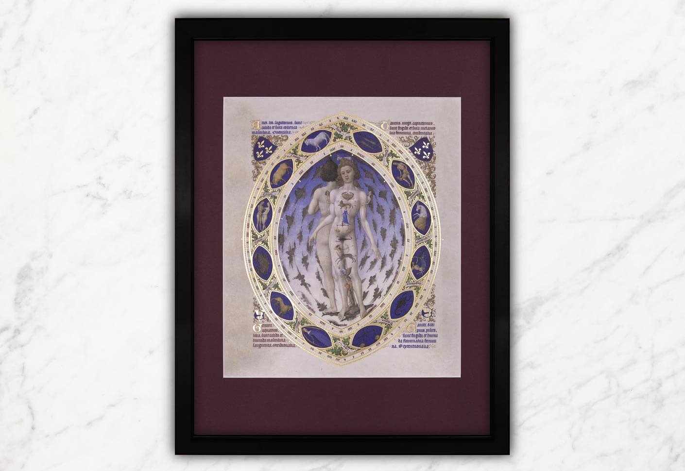 Illuminated manuscript of The Zodiac Man